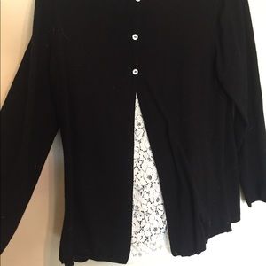 Black Sweater with Lace Detail